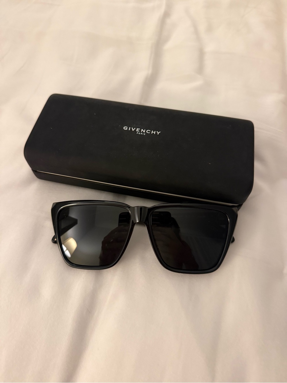 Givenchy Black Oversized Square Sunglasses with Logo Case